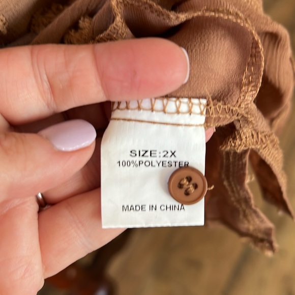 Taupe Blouse with Sheer back - Picture 4 of 4